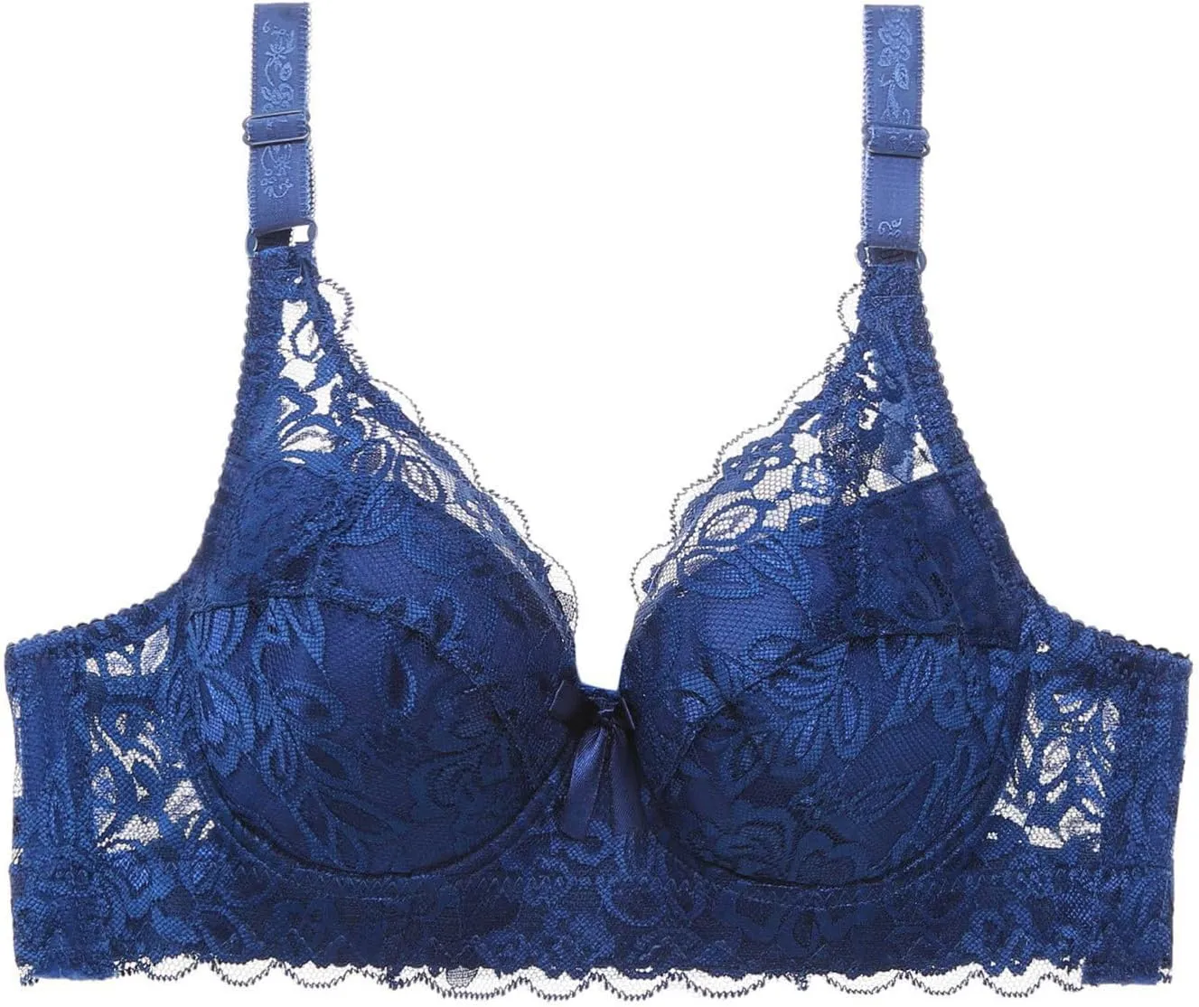 Padded Push Up Bras for Women V Neck T-Shirt Lace Brassiere with Underwire Support Uplift Bra Add Cup Size