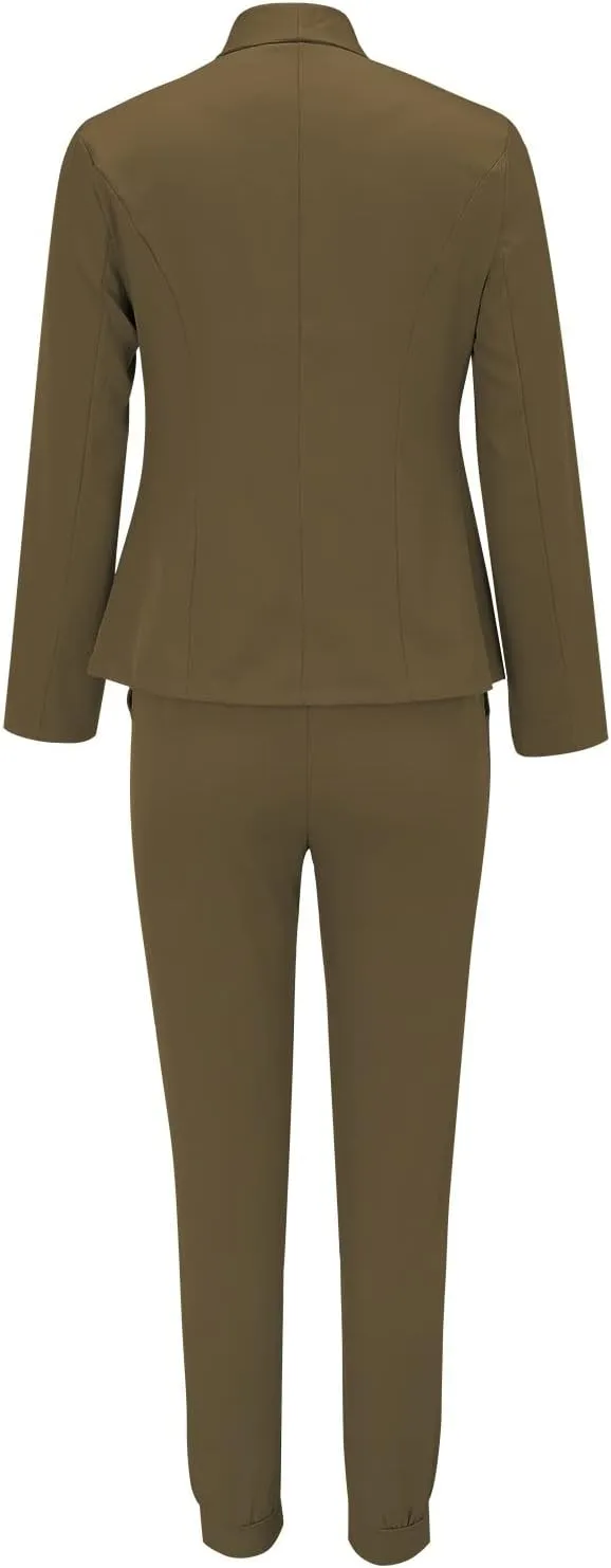 Pants Suits for Women Dressy Business Casual Outfits Blazer Sets Pant Suits 2 Piece Set Work Outfits Office Clothing