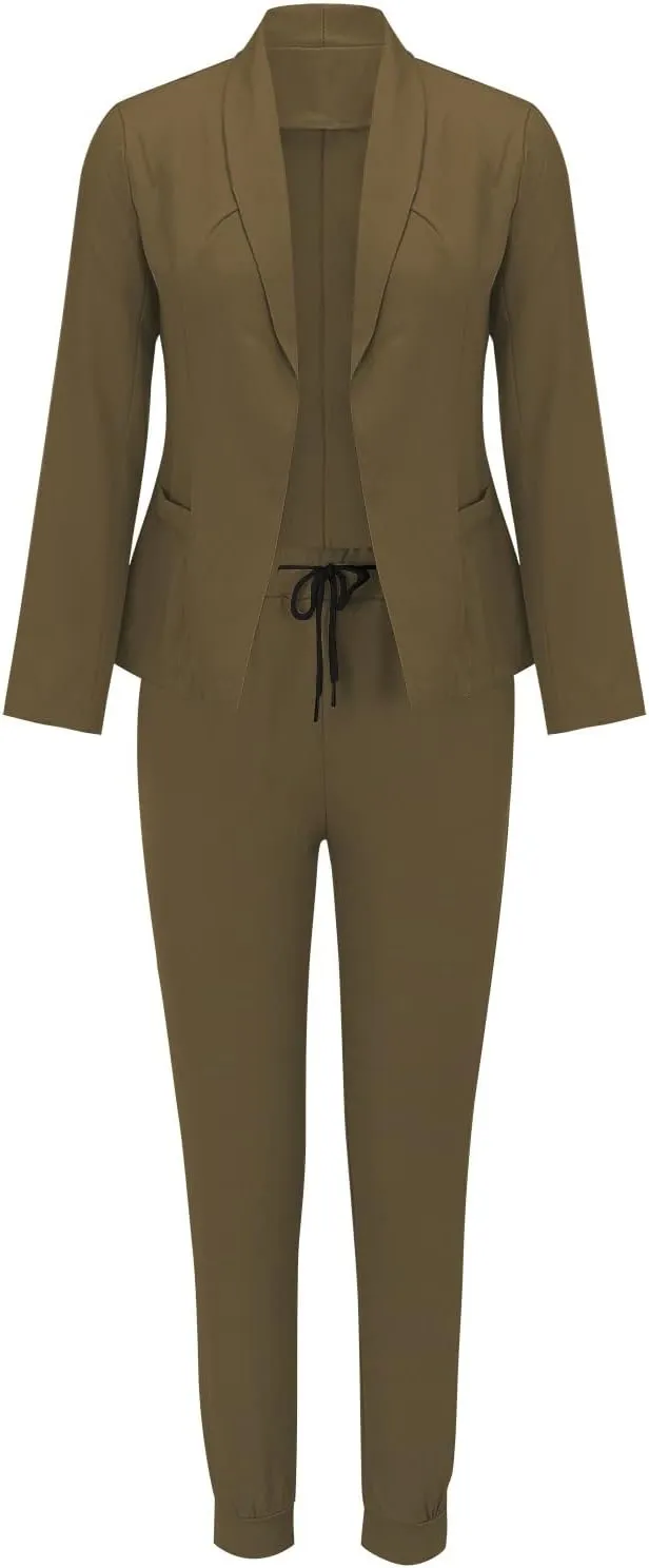 Pants Suits for Women Dressy Business Casual Outfits Blazer Sets Pant Suits 2 Piece Set Work Outfits Office Clothing