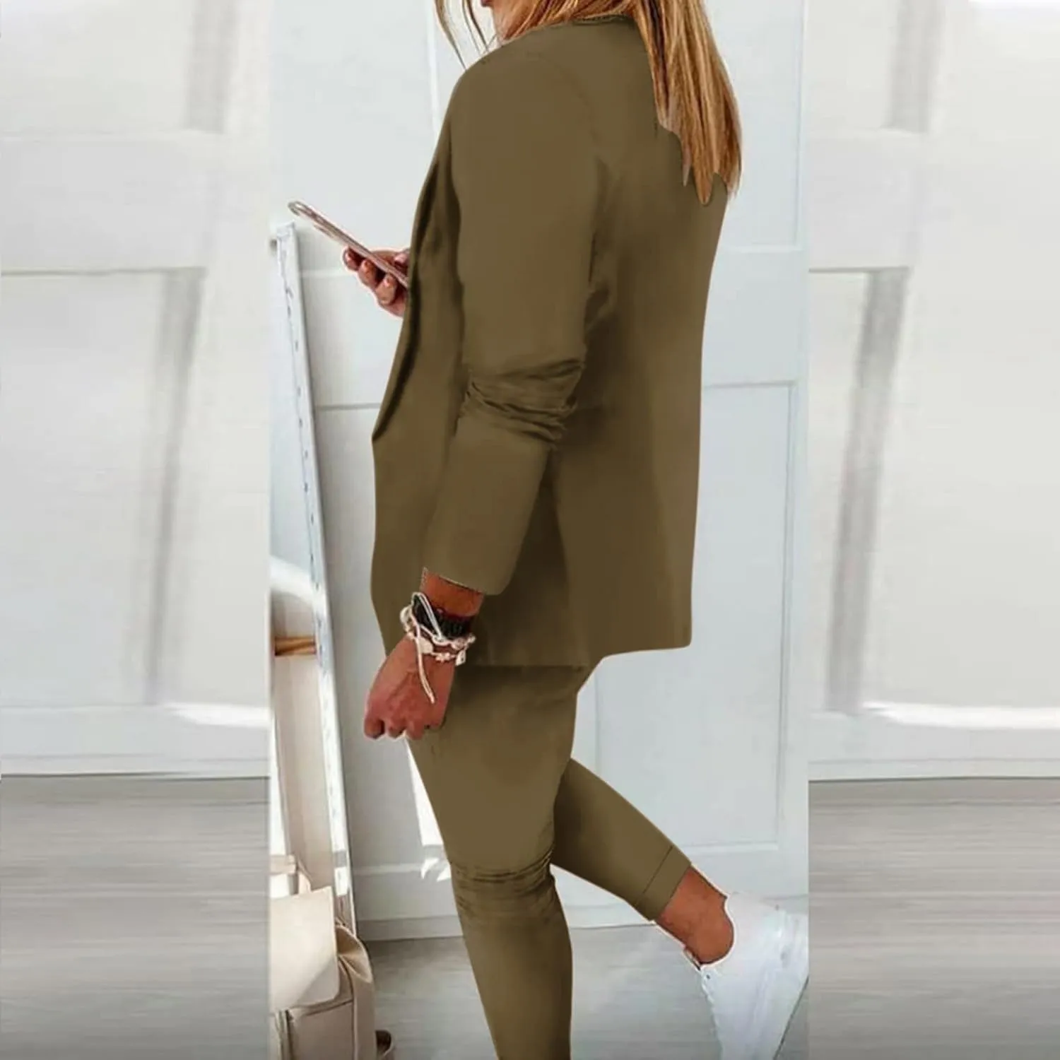 Pants Suits for Women Dressy Business Casual Outfits Blazer Sets Pant Suits 2 Piece Set Work Outfits Office Clothing