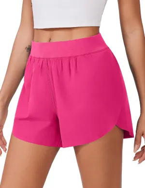 PINSPARK Womens Running Shorts High Waisted Athletic Shorts Quick Dry Exercise Workout Shorts with Mesh Liner