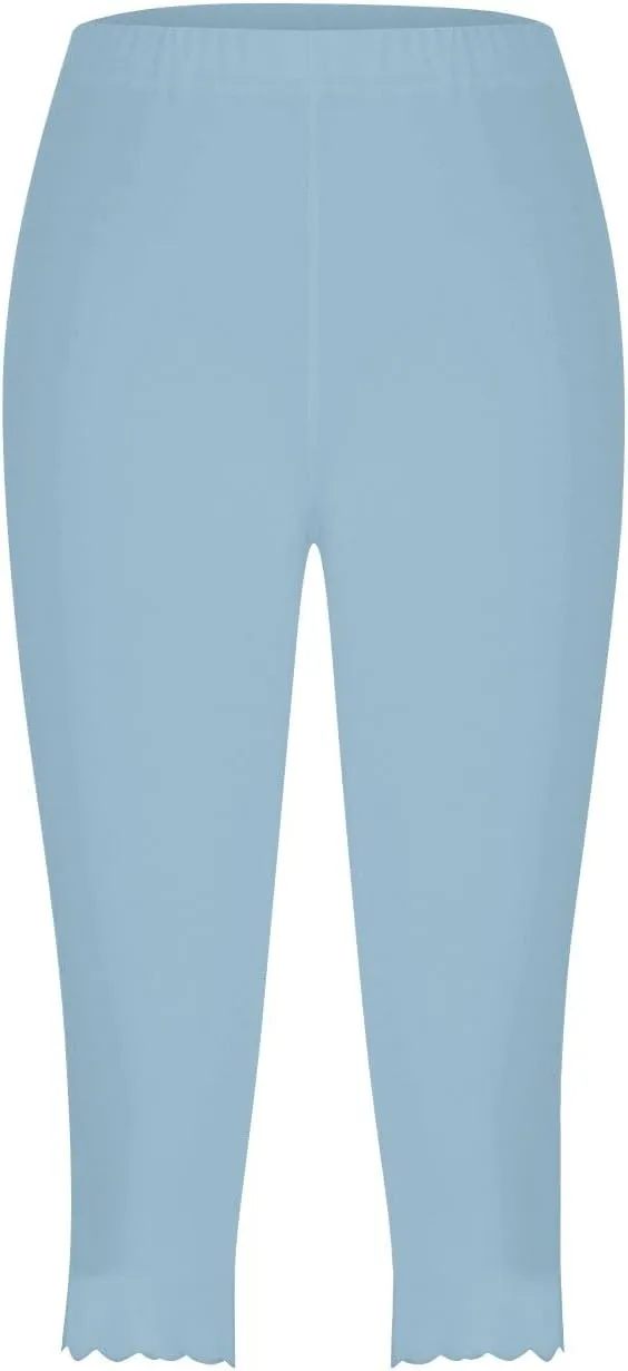 Plus Size Leggings Printed Stretch High Waist Elastic Cropped Pants Resort Beach Leggings Leggings with Pockets