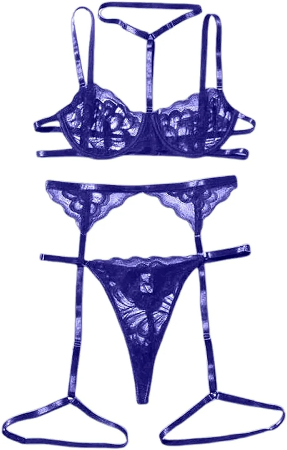 Plus Size Lingerie for Curvy Women See Through Lingerie Set Babydoll Lingerie Strappy Bra and Panty