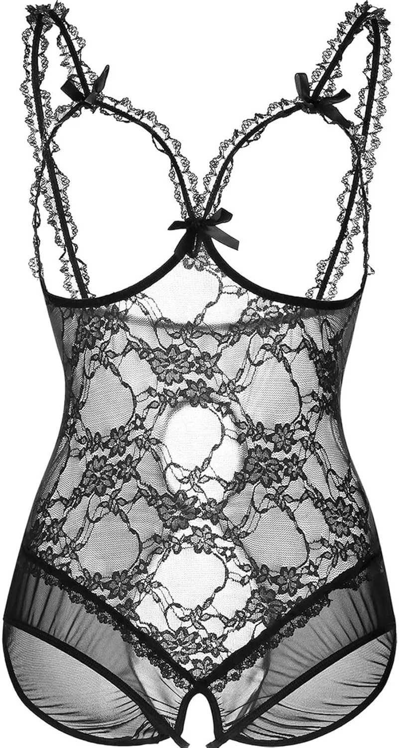 Plus Size Lingerie for Women Sexy One-Piece Teddy Valentine's Day Lingerie Bodysuit