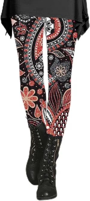 Plus Size Plaid Leggings for Women Leggings with Pockets for Women Prints Butt Lifting Workout Leggings