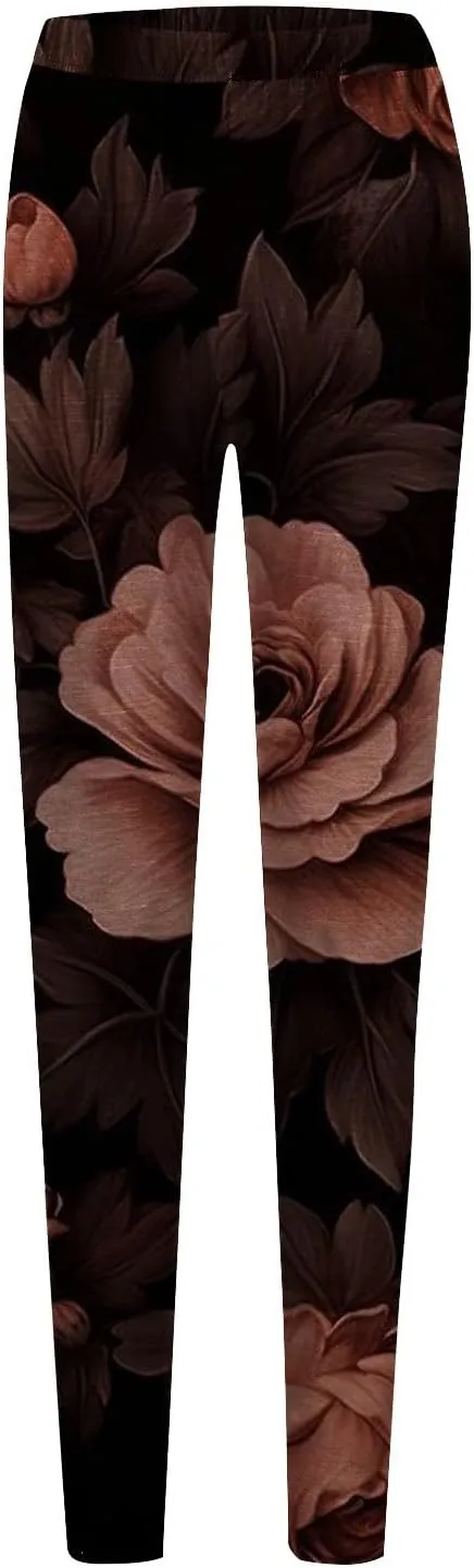 Print Leggings for Women Plus Size Plus Size Leggings Tummy Control Butt Lift Yoga Leggings Pockets