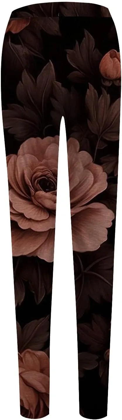 Print Leggings for Women Plus Size Plus Size Leggings Tummy Control Butt Lift Yoga Leggings Pockets