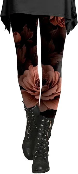 Print Leggings for Women Plus Size Plus Size Leggings Tummy Control Butt Lift Yoga Leggings Pockets