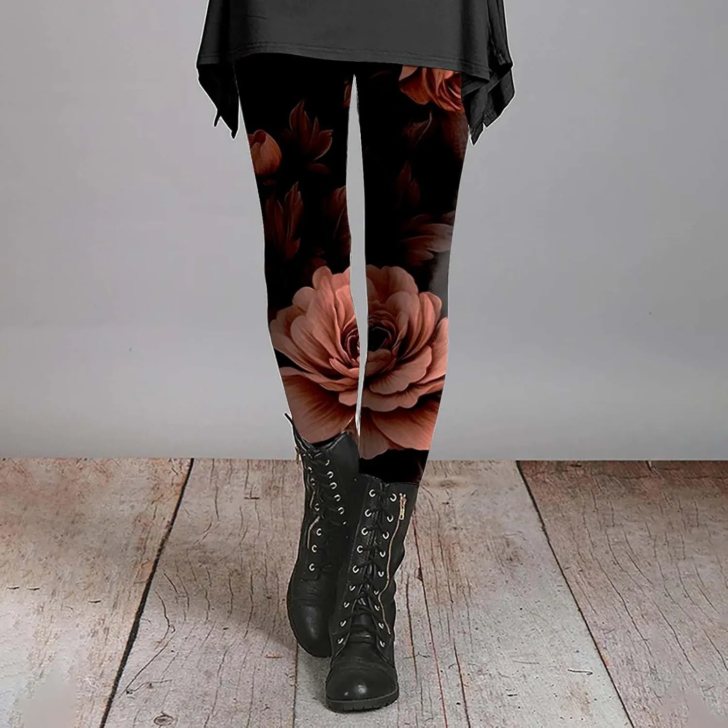 Print Leggings for Women Plus Size Plus Size Leggings Tummy Control Butt Lift Yoga Leggings Pockets