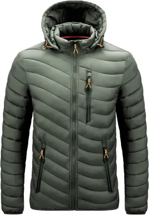 Puffer Jacket for Teen Boys Thicken Long Sleeve Winter Coat Classic Running Rain Jacket with Pockets Down Parka Jacket