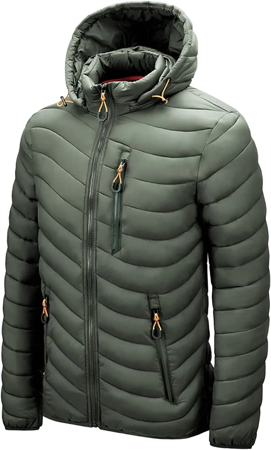 Puffer Jacket for Teen Boys Thicken Long Sleeve Winter Coat Classic Running Rain Jacket with Pockets Down Parka Jacket