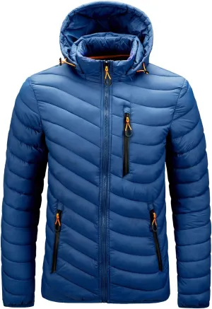 Puffer Jacket for Teen Boys Thicken Long Sleeve Winter Coat Classic Running Rain Jacket with Pockets Down Parka Jacket