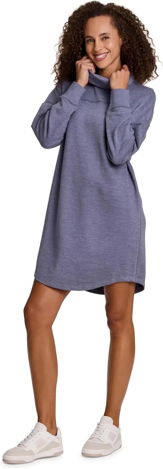 RBX Activewear Cowl Neck Sweater Dress for Women, Long Sleeve Lightweight Sweatshirt Dress Legging Friendly Tunic