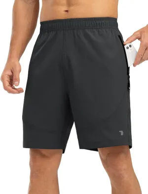 Rdruko Men's Hiking Shorts with Zipper Pockets 7'' Lightweight Quick Dry Workout Shorts Running Athletic Shorts