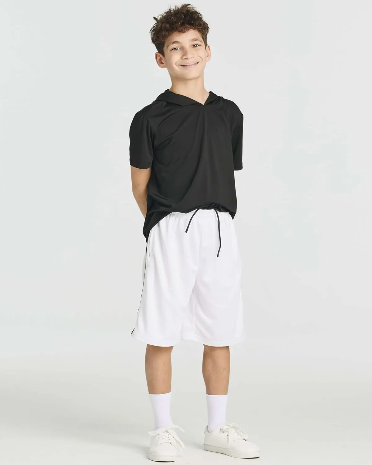 Real Essentials 5 Pack: Boys' Athletic Basketball Shorts with Pockets - Youth Activewear (Ages 4-18)