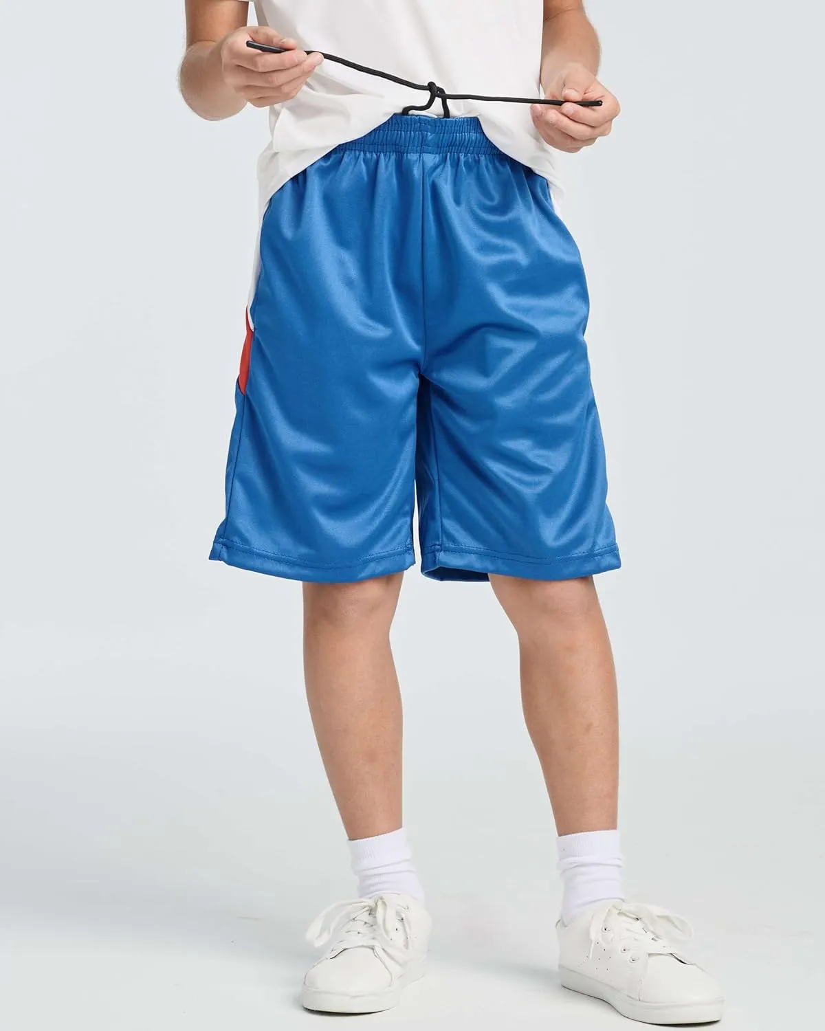 Real Essentials 5 Pack: Boys' Athletic Basketball Shorts with Pockets - Youth Activewear (Ages 4-18)