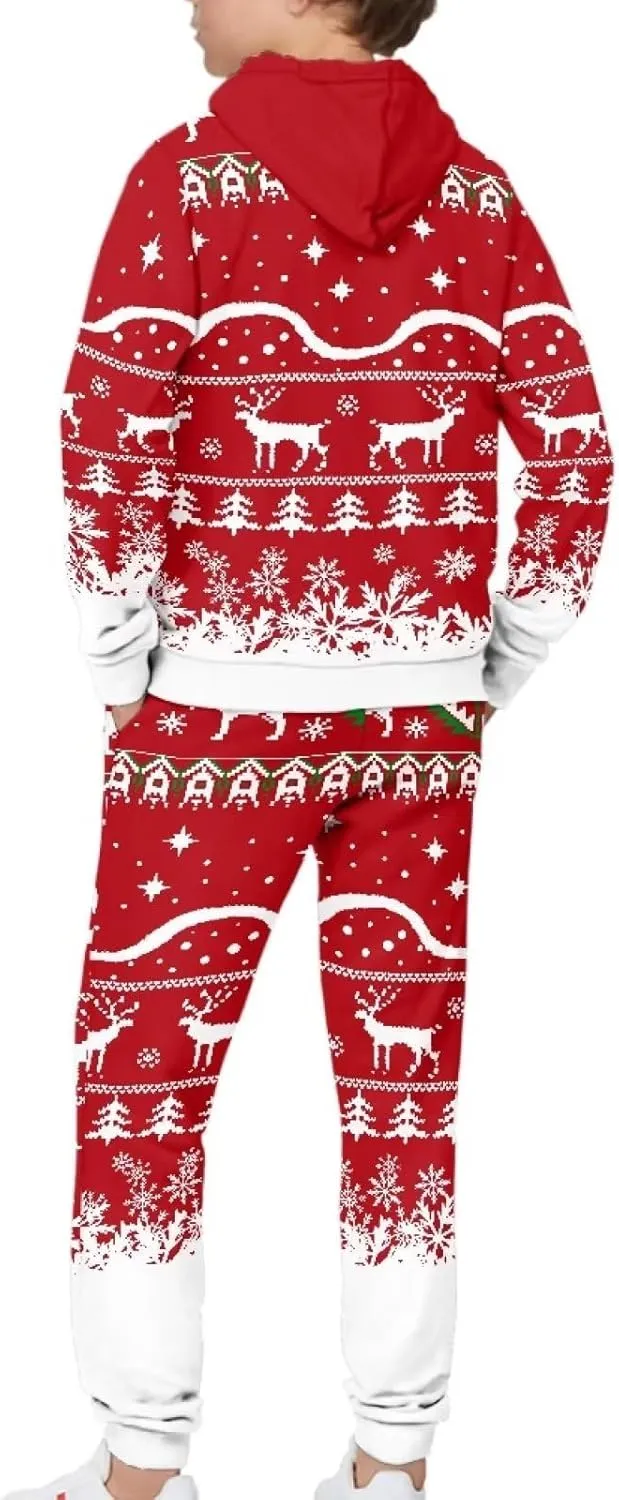 Renewold 2 pcs Set Long Sleeve Kids Hoodie Sweatshirt and Sweatpants Boys Girls Activewear Clothing Outfits