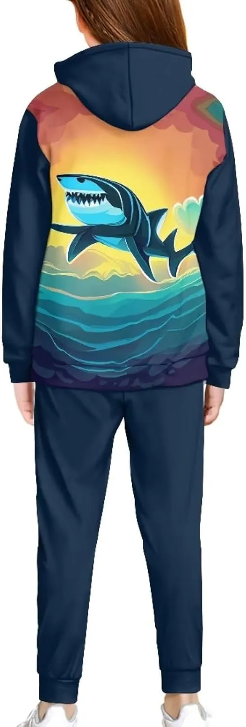 Renewold 2 pcs Set Long Sleeve Kids Hoodie Sweatshirt and Sweatpants Boys Girls Activewear Clothing Outfits