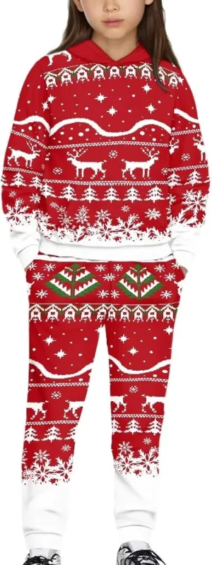 Renewold 2 pcs Set Long Sleeve Kids Hoodie Sweatshirt and Sweatpants Boys Girls Activewear Clothing Outfits