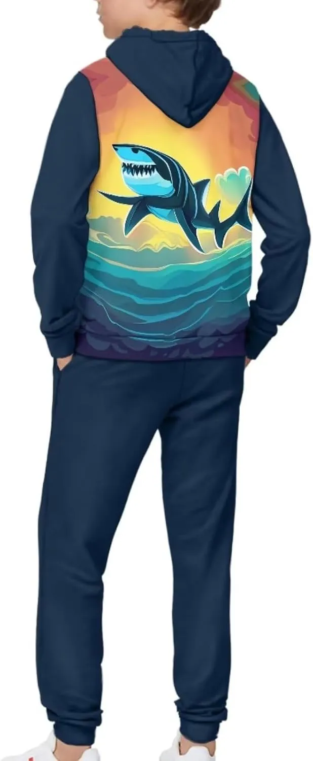 Renewold 2 pcs Set Long Sleeve Kids Hoodie Sweatshirt and Sweatpants Boys Girls Activewear Clothing Outfits