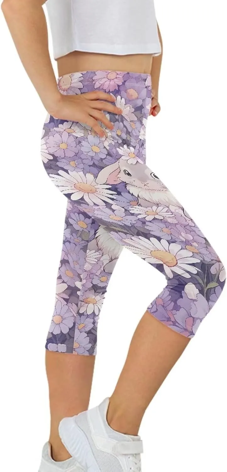 Renewold Girls' Leggings Girls Capri Leggings Yoga Pants Dance Trousers Clothing