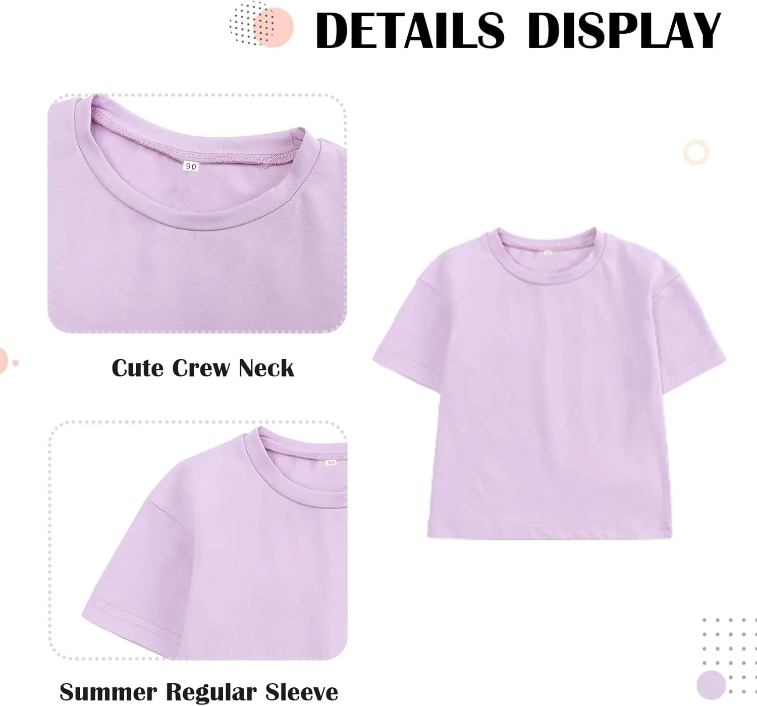ROMPERINBOX Toddler Summer Outfits for Girls Solid Crewneck Top T-Shirt & Biker Shorts Set 2 Piece Tracksuit Size 2-7 Years