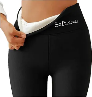 sdbrld Fleece Lined Leggings Women,Womens Fleece Lined Leggings 2023 High Waist Warm Soft Pants Tummy Control Thermal Tights