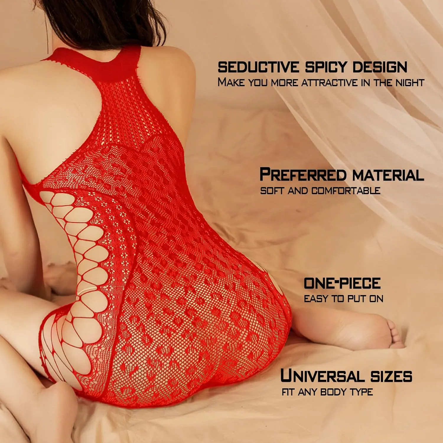 Sexy Lingerie for Women Naughty Fishnet Lingerie Set Bodysuit Outfits Teddy Babydoll Erotic Mesh Women’s Outfits