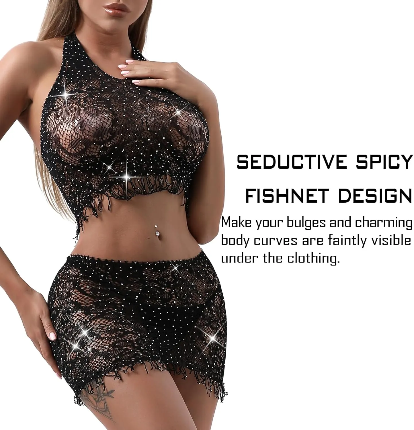 Sexy Lingerie for Women Naughty Fishnet Lingerie Set Bodysuit Outfits Teddy Babydoll Erotic Mesh Women’s Outfits