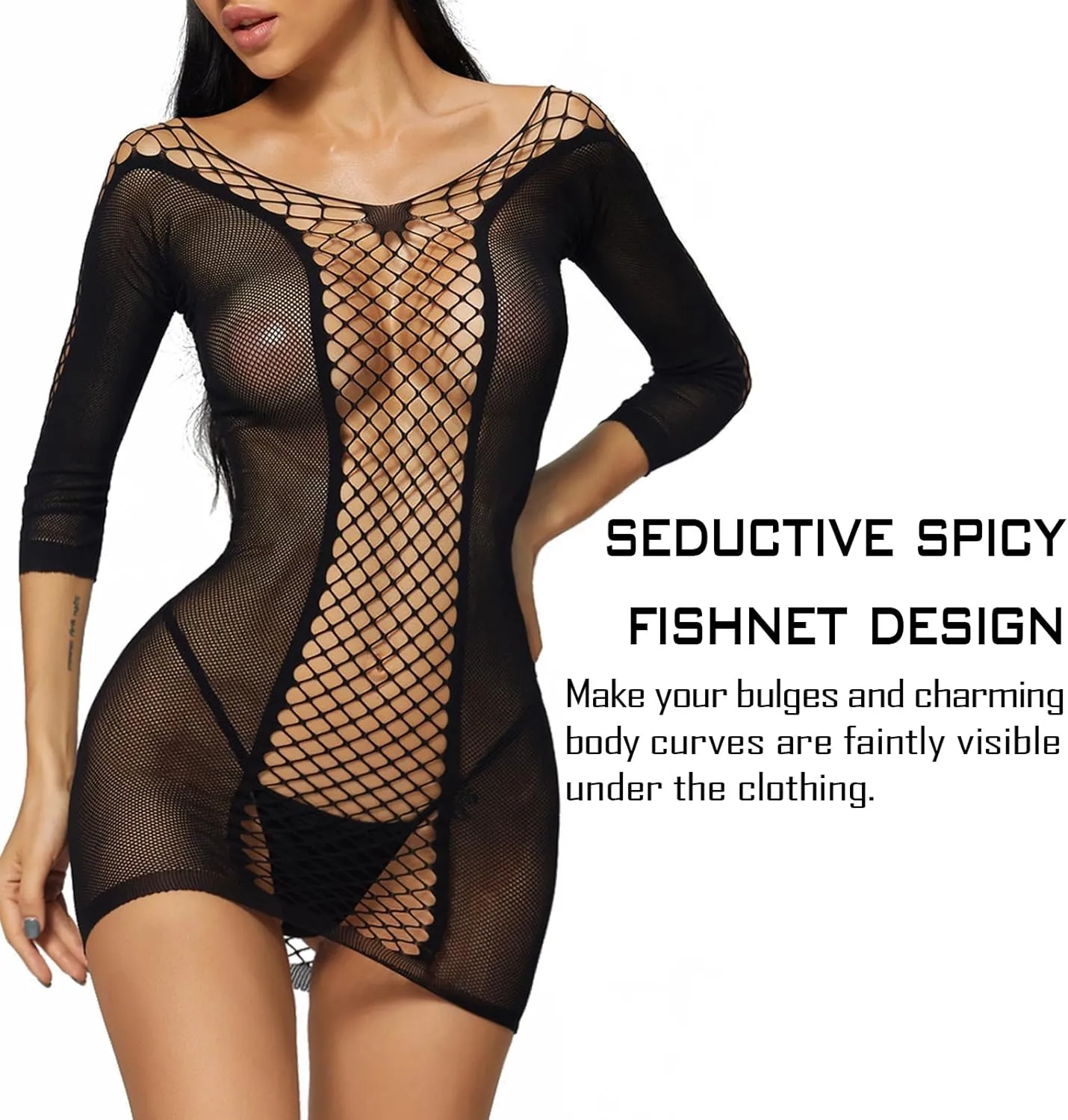 Sexy Lingerie for Women Naughty Fishnet Lingerie Set Bodysuit Outfits Teddy Babydoll Erotic Mesh Women’s Outfits