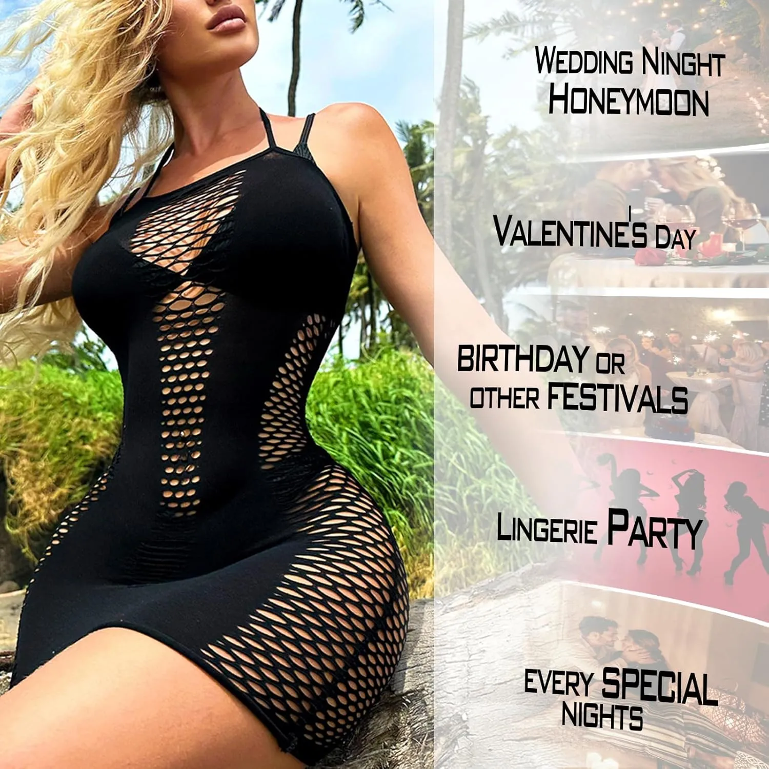 Sexy Lingerie for Women Naughty Fishnet Lingerie Set Bodysuit Outfits Teddy Babydoll Erotic Mesh Women’s Outfits