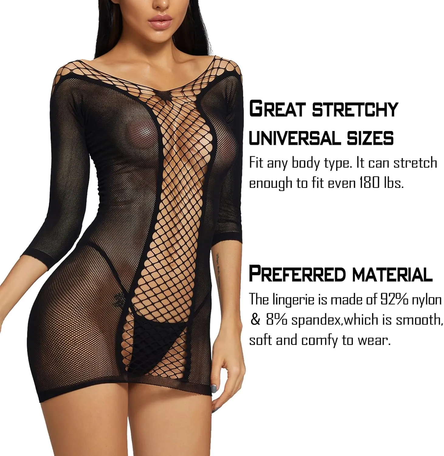Sexy Lingerie for Women Naughty Fishnet Lingerie Set Bodysuit Outfits Teddy Babydoll Erotic Mesh Women’s Outfits