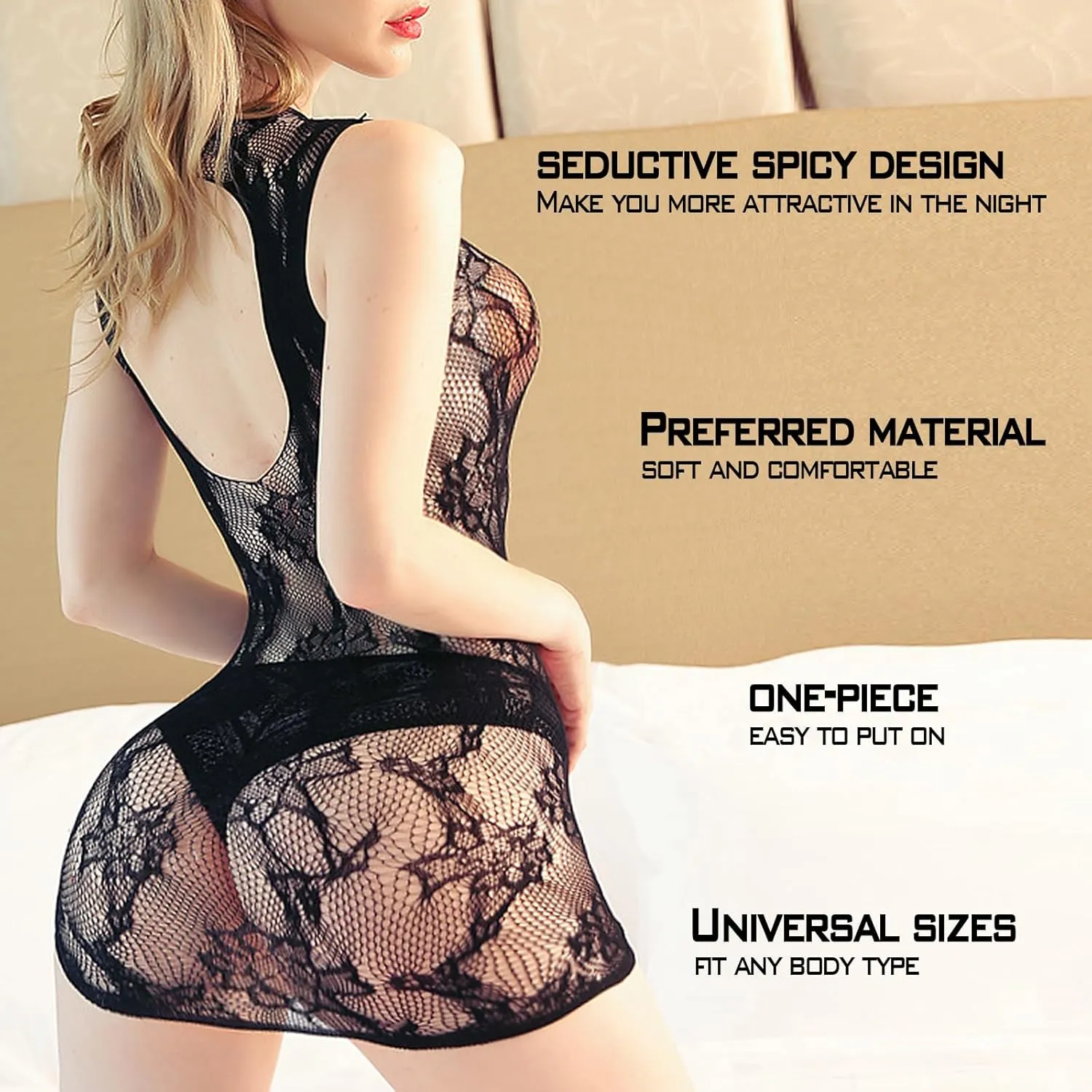 Sexy Lingerie for Women Naughty Fishnet Lingerie Set Bodysuit Outfits Teddy Babydoll Erotic Mesh Women’s Outfits
