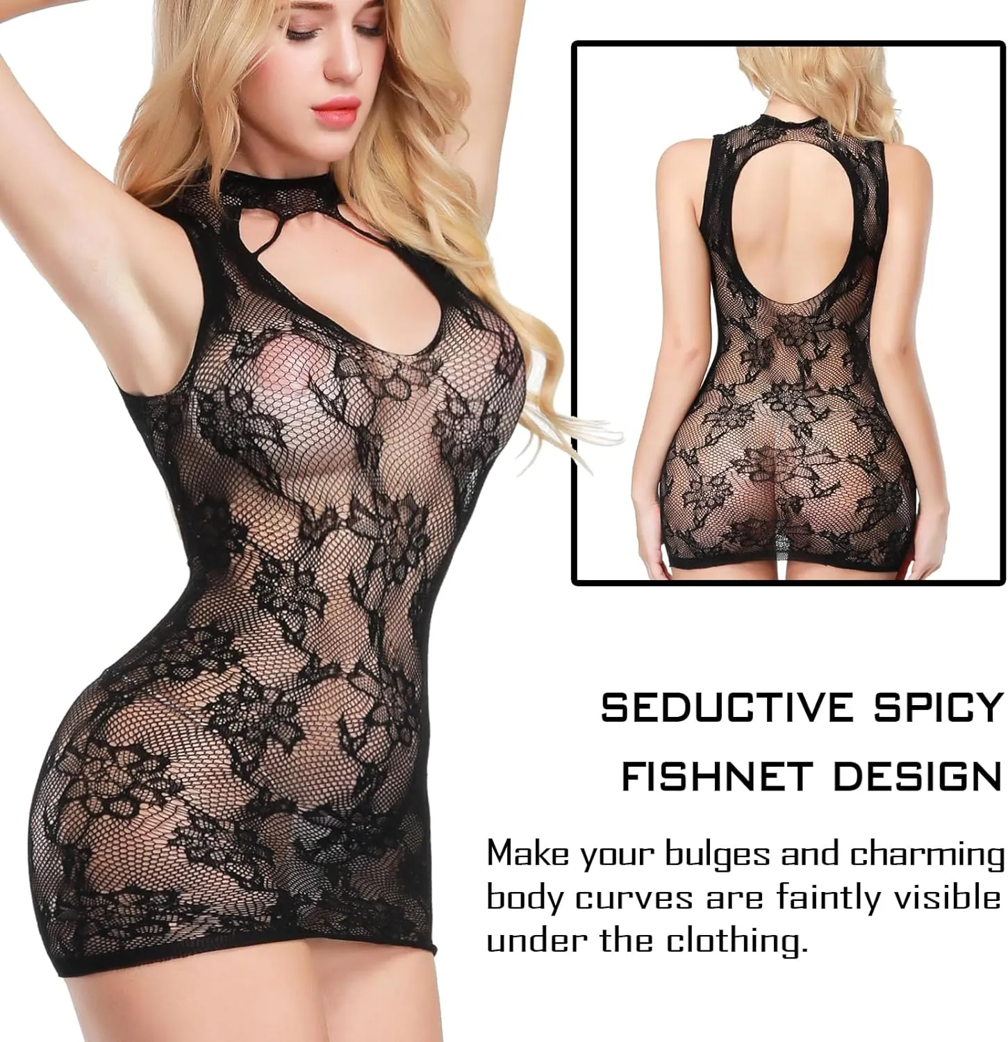 Sexy Lingerie for Women Naughty Fishnet Lingerie Set Bodysuit Outfits Teddy Babydoll Erotic Mesh Women’s Outfits