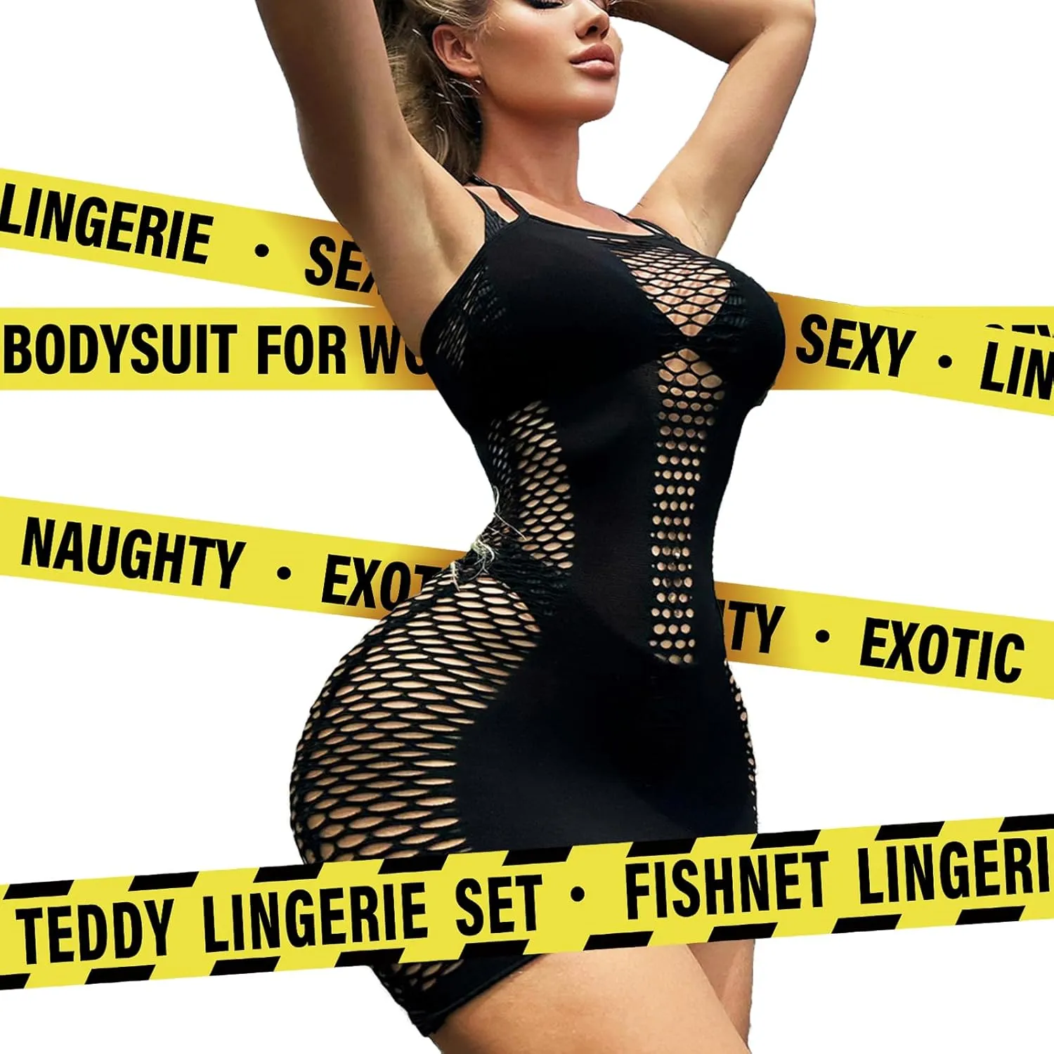Sexy Lingerie for Women Naughty Fishnet Lingerie Set Bodysuit Outfits Teddy Babydoll Erotic Mesh Women’s Outfits
