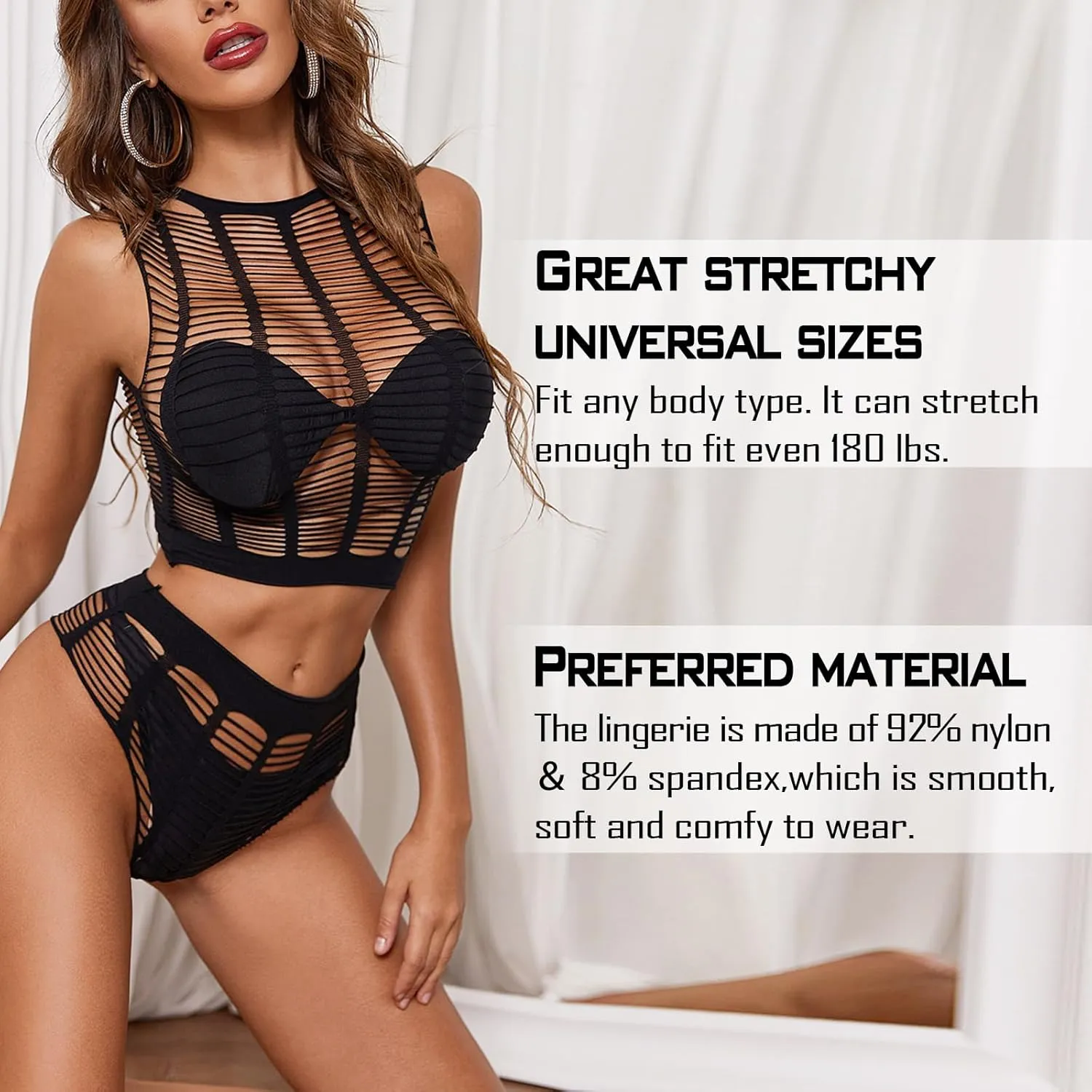 Sexy Lingerie for Women Naughty Fishnet Lingerie Set Bodysuit Outfits Teddy Babydoll Erotic Mesh Women’s Outfits