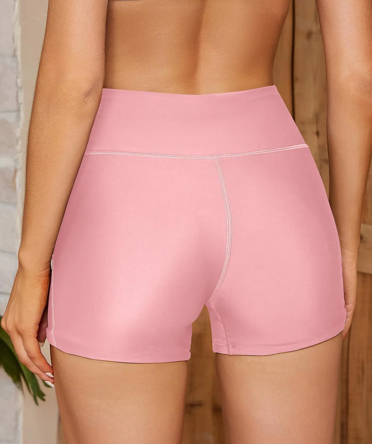 SHEKINI Women's Swim Shorts High Waisted Bathing Suit Bottoms Quick Dry Swimsuit Board Shorts