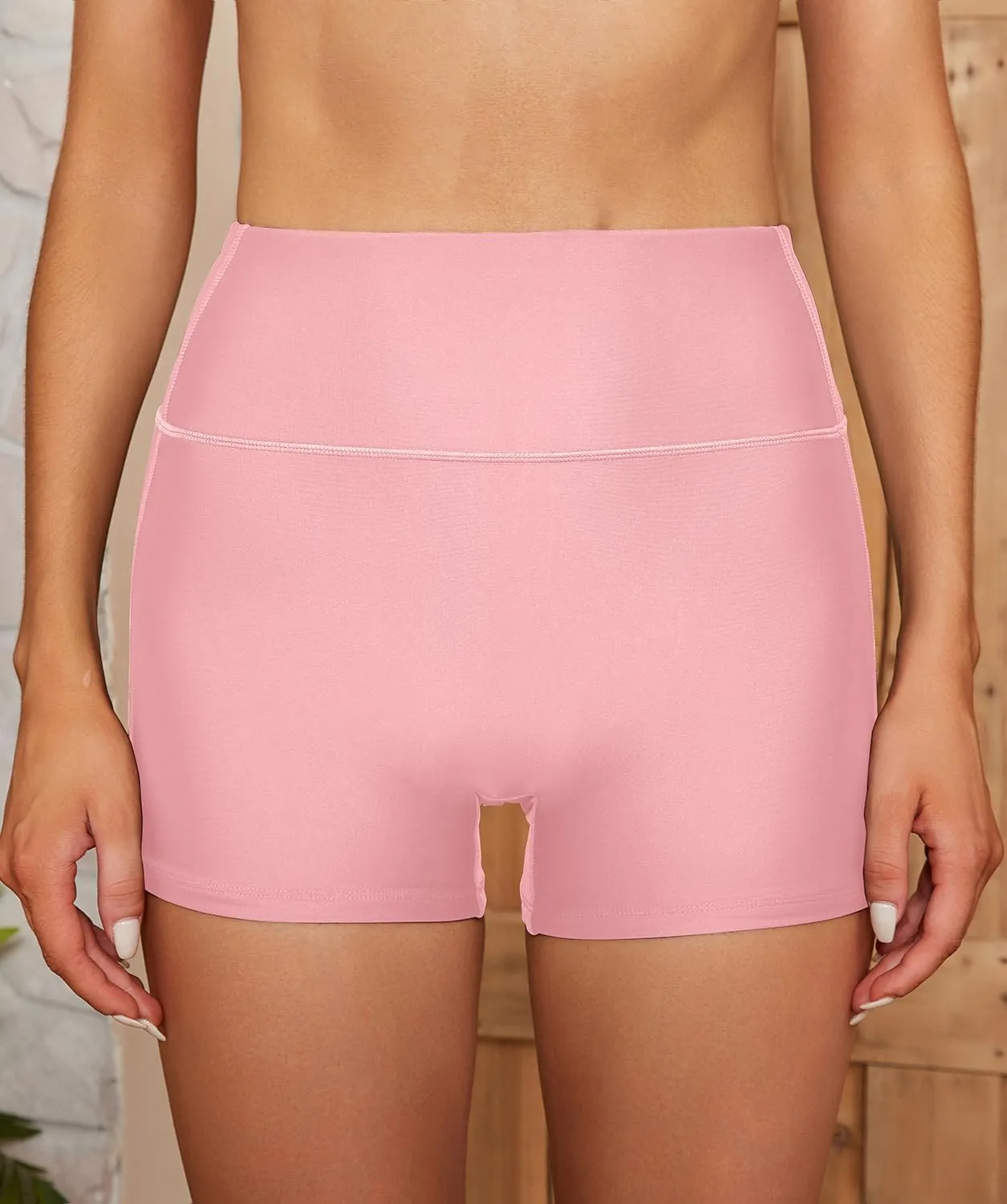SHEKINI Women's Swim Shorts High Waisted Bathing Suit Bottoms Quick Dry Swimsuit Board Shorts