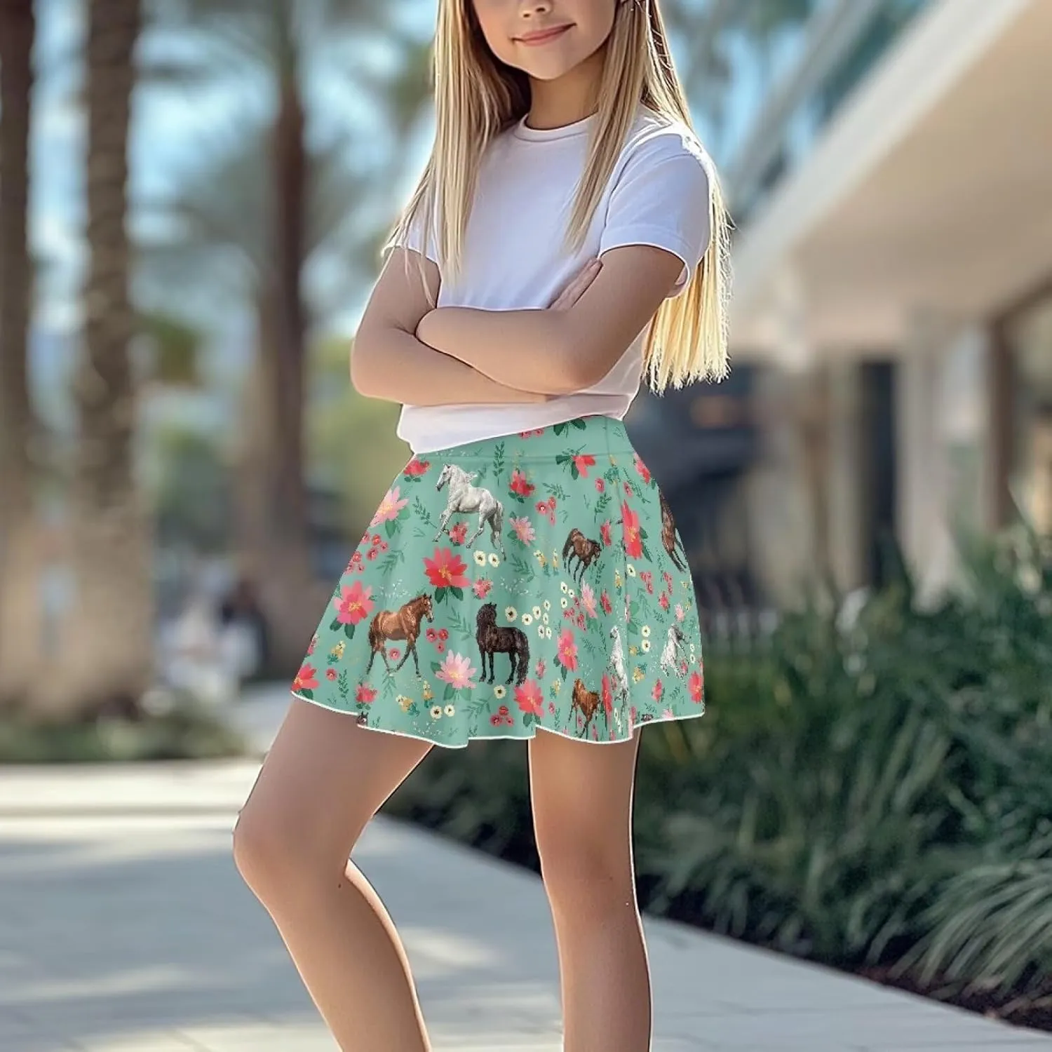 Skirts for Girls High Waist Pickleball Athletic Pleated Skort