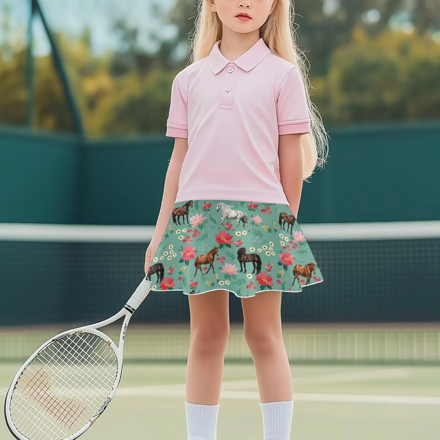 Skirts for Girls High Waist Pickleball Athletic Pleated Skort