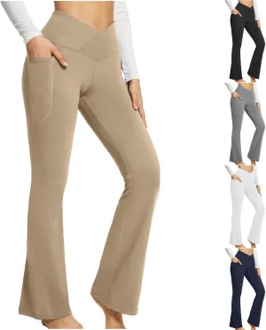 SMIDOW Womens High Waisted Bell Bottom Pants Flare Leggings Firm Compression Yoga Leggings Dance Pants Activewear