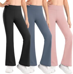 Stelle Girl's Flare Leggings High Waisted Yoga Pants Bootcut Dance Casual Pants Activewear Kids Bell Bottoms