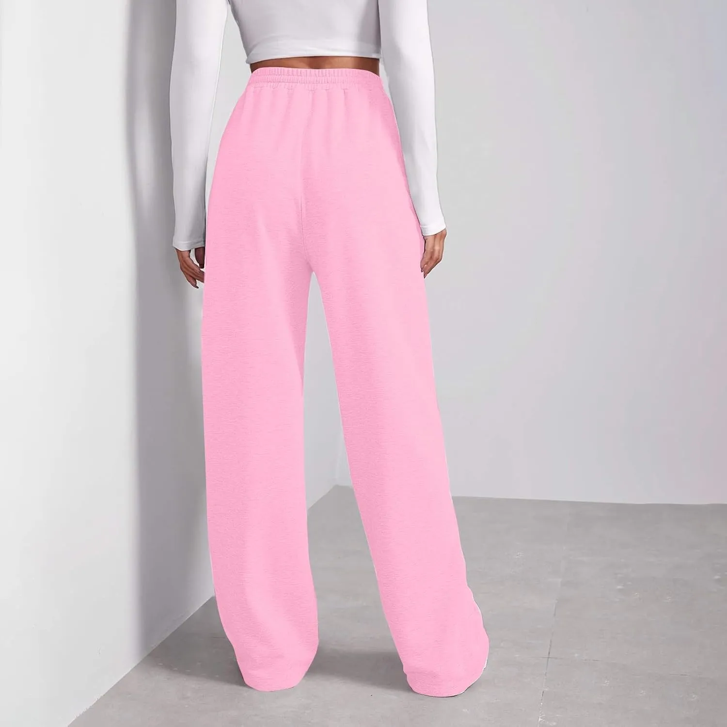 Straight Leg Sweatpants for Women Baggy Fleece Sweatpants Wide Leg Lounge Pants Casual Comfy Jogger Sweatpants