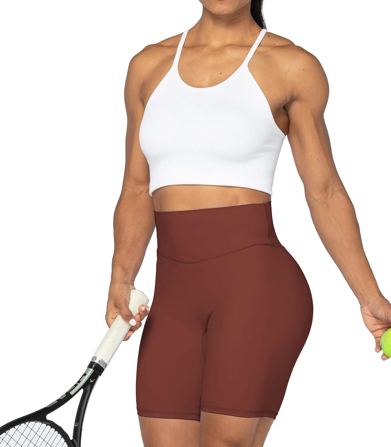 Sunzel No Front Seam High Waist Biker Shorts for Women, Squat Proof Yoga Workout Gym Bike Shorts