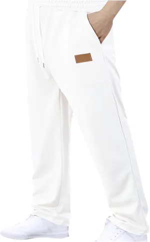 Sweatpants for Men Baggy Open Bottom Athletic Lounge Pants Yoga Beach Casual Jersey Pants Solid with Pockets