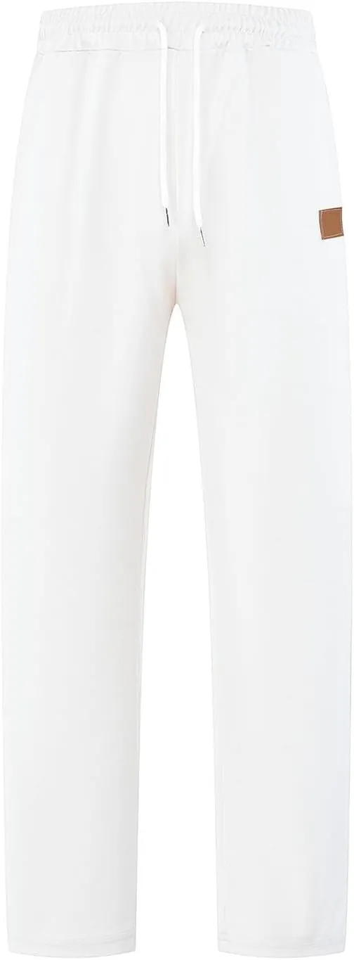Sweatpants for Men Baggy Open Bottom Athletic Lounge Pants Yoga Beach Casual Jersey Pants Solid with Pockets