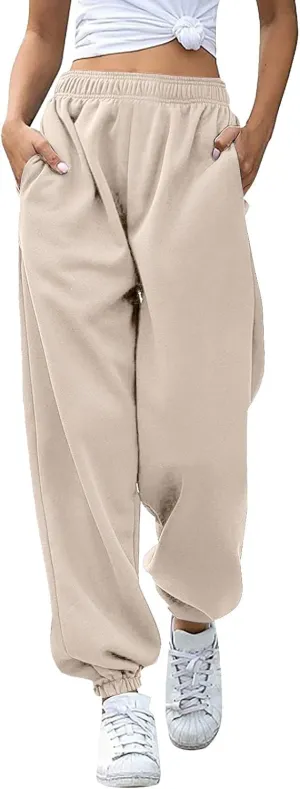 Sweatpants Women Women's High Waisted Sweatpants Workout Active Joggers Pants Baggy Lounge Bottoms