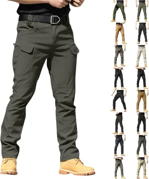 Tactical Pants for Men Camo Military Cargo Pants Work Track Pants Skinny Leg Parachute Pants with Pockets