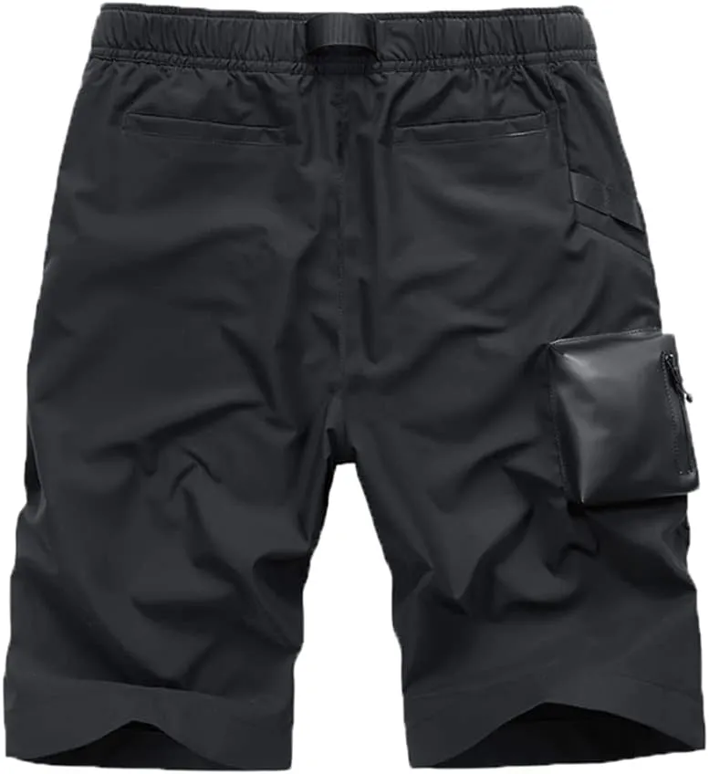 Techwear Men Black Cargo Shorts Men Tactical Shorts Streetwear Short Pants Multi-Pocket Shorts
