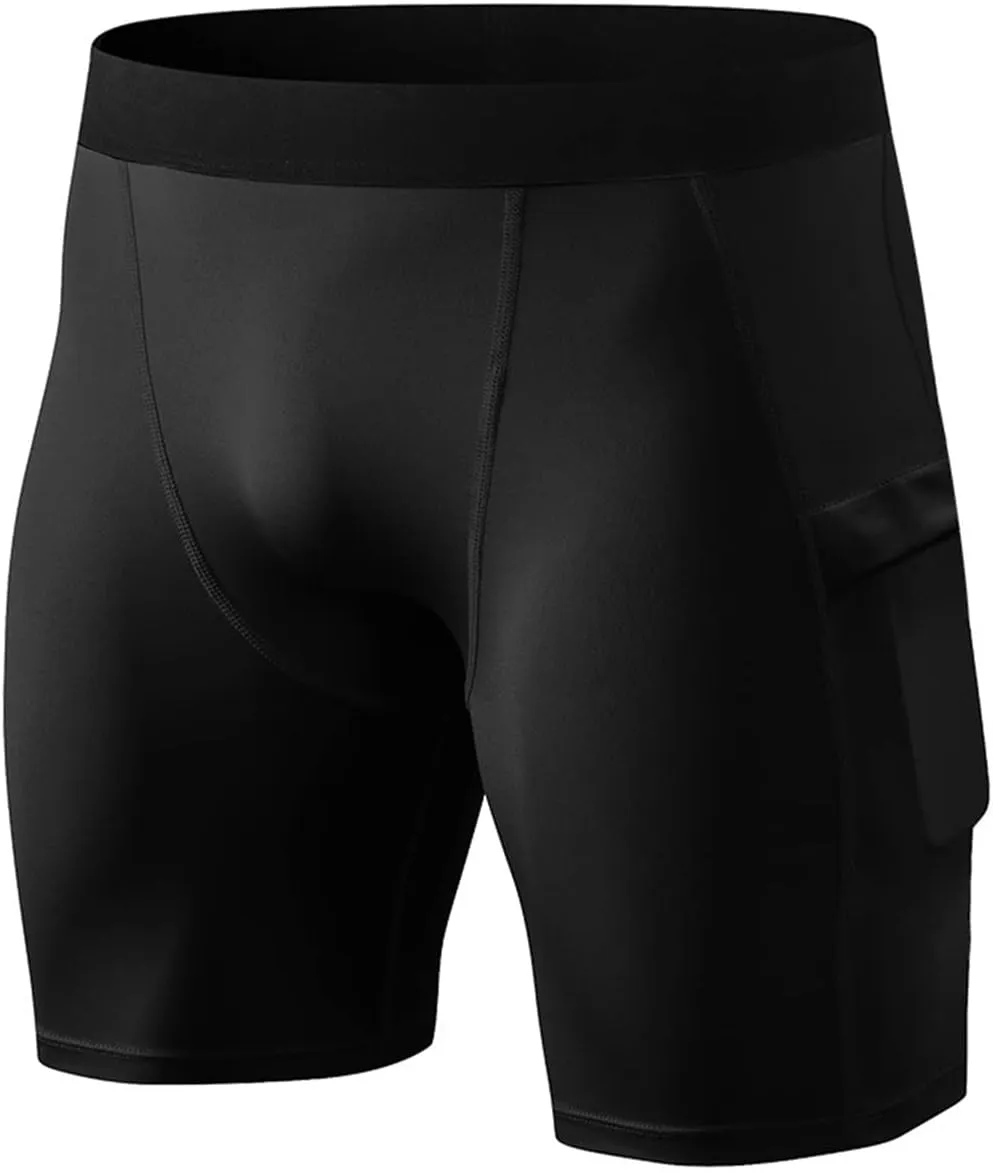 TopTie Mens Compression Shorts Quick Dry Athletic Baselayer Underwear with Pocket